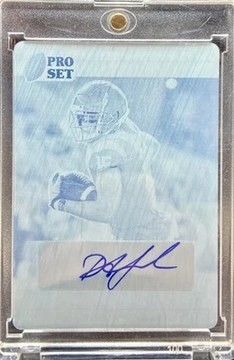 2022 Pro Set Drake London Cyan Blue Printing Plate 1/1 Rookie Autograph - Image 1 of 2