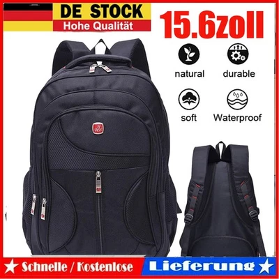 15 zoll Laptop Rucksack Wasserdicht Herren Damen Arbeit Freizeit Schulrucksack - Bild 1 von 4