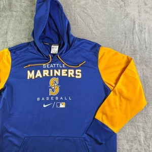 Nike Seattle Mariners Therma-FIT Hoodie XXL Blue Yellow Baseball MLB - Picture 1 of 11