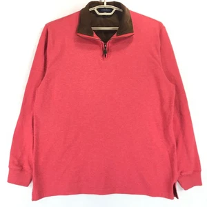 Pullover tejido Lands End para hombre L 42-44 rojo algodón pana parche manga larga - Imagen 1 de 9