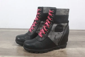 Sorel Lexie Damen-Booties schwarz Keilabsatz Größe 7 M (TR-1052) - Bild 1 von 7