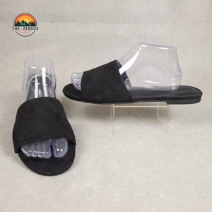 NWOB J Crew Factory One Strap Slide Sandals Black BG566 Women’s Size 10 - Picture 1 of 9
