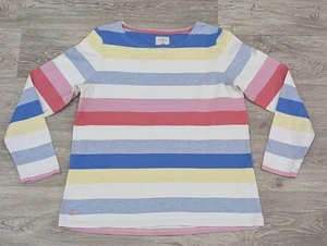 Joules Boat Neck Long Sleeve Cotton Striped Top Size UK 16 Multicoloured - Picture 1 of 10
