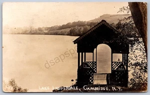 K32/ Cambridge New York RPPC Postcard c1910 Lake Lauderdale Gazebo 1163 - Picture 1 of 4