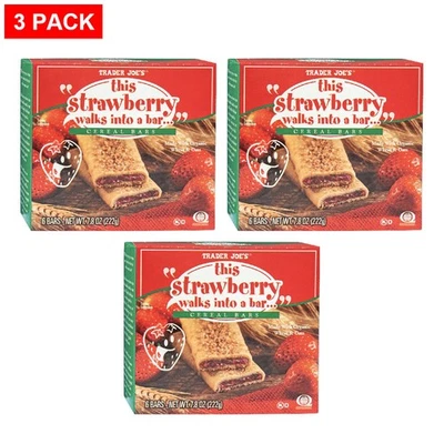 Trader Joe’s This Strawberry Walks into a Bar Cereal Bars 7.8 Oz - Pack of 3 - Image 1 of 3