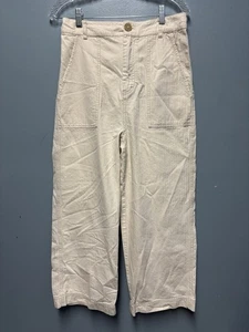 Free People Sunday Skies Jeanshose weites Bein cremefarben Größe 8 hoher Bund - Bild 1 von 12