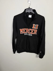 Champion Sweatshirt Mens Large Sports Long Sleeve 1/4 Zip Up Hooded Mercer Bears - Picture 1 of 6
