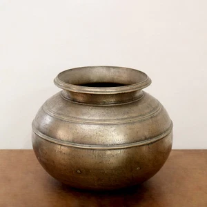 Antique Pot Round Vessel Vintage Bowl Rustic Planter Rare Collectible Decor Old - Picture 1 of 5