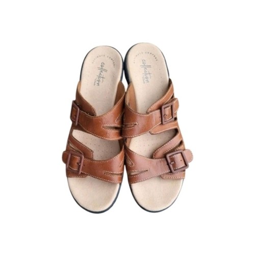 CLARKS Delana Liri 2 sandalo in pelle marrone estivo scarpa slip on donna 7 5