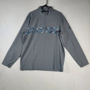 Pullover Travis Mathew Hombre Grande Move Montañas Gris Floral Rayas Cuarto Cremallera - Imagen 1 de 14
