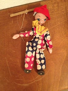 Muñeca marioneta marioneta marioneta de madera juguete Shackman vintage hecha en Japón - Imagen 1 de 11