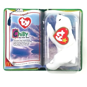 TY McDonald's Beanie Babies Plush Toy 1994 Legends Series Chilly The Polar Bear - Picture 1 of 4