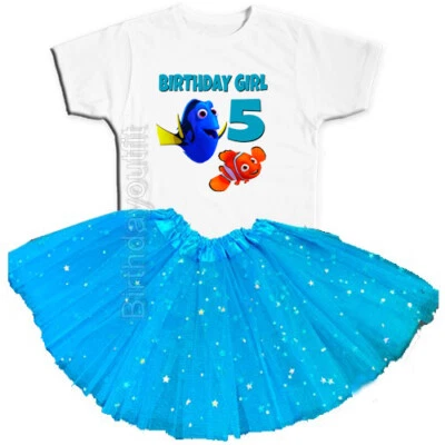 Dory and Nemo Party 5th Birthday Tutu Outfit Personalized Name option - Image 1 of 4
