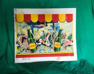1953DE COLECCIÓN LITOGRAFÍA DE ESTAÑO LETRERO PUBLICITARIO CHORRO LIMÓN LIMA SODA POP CARRUSEL ICONO DE CULTO - Imagen 1 de 6