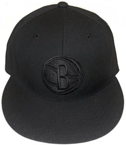 Adidas Brooklyn Nets Flat Brim Fitted Hat - Picture 1 of 2