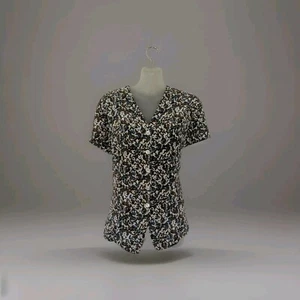 Vintage Country Road Australia Floral Blouse Top Large Button Up Brown - Picture 1 of 17