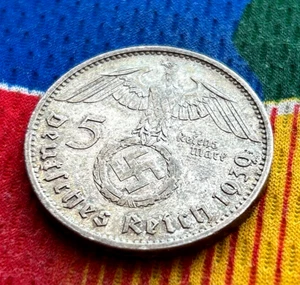 Deutschland 1939 J 5 Mark Deutscher Weltkrieg Silbermünze Drittes Reich Reichsmark AU getönt - Bild 1 von 2
