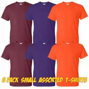6 Camisetas Gildan Púrpura Naranja Granate Talla Pequeña (Lote S5) - Imagen 1 de 2
