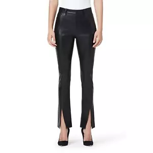 Hudson Barbara hochtaillierte gerade Hose in schwarz Beauty Kunstleder, Gr. 28 - Bild 1 von 2