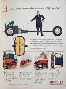 1945 Chrysler Fluid Drive Takes You Through Snow Ice Like No Other Car Print Ad - Bild 1 von 1