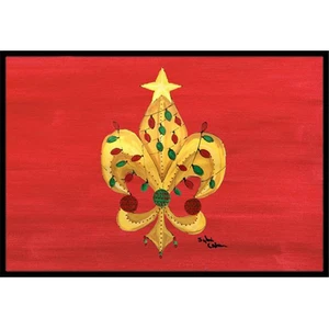 Carolines Treasures 8185MAT 18 x 27 In. Christmas Fleur de lis Tree with ligh... - Picture 1 of 1