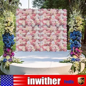 Artificial 12 Pcs Flower Wall Romantic Flower Wall Wedding Background Decor - Picture 1 of 13
