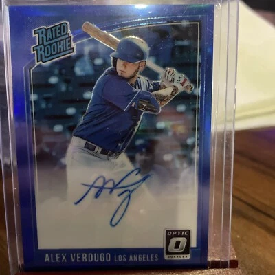 Alex Verdugo 2018 Panini Donruss Optic Rated Rookie Auto Dodgers Yankees  - Image 1 of 3