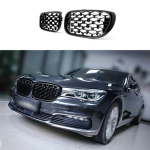 For BMW 7 Series 2016-2018 Black Gypsophila Front Grille Grill Strips Cover Trim - Picture 1 of 7
