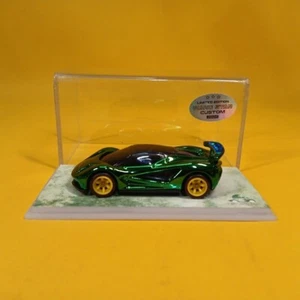 Hot Wheels LOTUS EVIJA Green CHROME (WANGSTAR CUSTOM) Limited CM6 REAL RIDERS - Picture 1 of 15