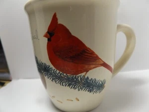 CJ Wildlife Vogel Kaffeebecher Northern Cardinal Rote Beeren Kastanie Tannenzapfen Fi - Bild 1 von 7