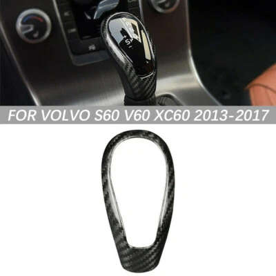 For Volvo S60 V60 Carbon Fiber Center Console Gear Shift Knob Cover 2012-2017 - Image 1 of 4