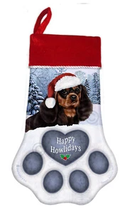 Christmas Stocking - Black and Tan Cavalier King Charles Spaniel - Picture 1 of 1