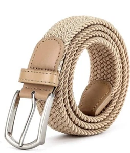Cinturón Elástico Trenzado Cinturón Tejido Elástico para Jeans Unisex Calce Informal Hebilla de Acero - Imagen 1 de 6