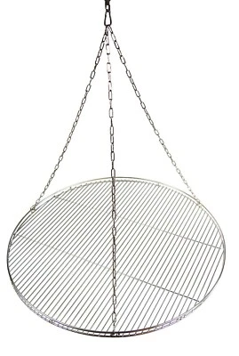 AKTIONA 70 cm Edelstahl Schwenkgrill + Kette + Karabiner + Wirbel Grill Schwenker