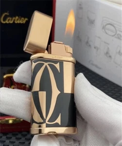 Smoking Lighter Cartier Classic Luxury Lighter Gas Lighter With Stones & Box #C - Picture 1 of 7