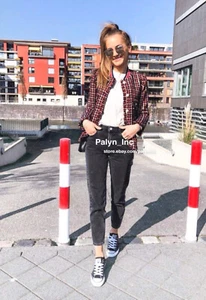 A961 ZARA RARE BLAZER WITH STRIPED DETAIL RED NAVY TWEED JACKET COAT - XS - Picture 1 of 16
