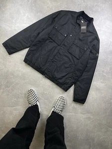 Barbour International NWT Motorcycle Black Wax Biker Jacket Sz L Made in England - Picture 1 of 13