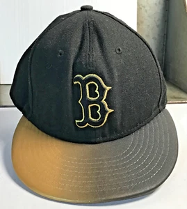 Boston Red Sox New Era Gorra Gorra 59FIFTY Snapback MLB Auténtica Negra y Dorada Excelente C - Imagen 1 de 9
