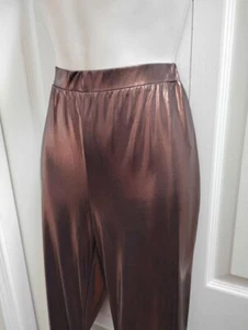SHEIN Women's Large Cocktail Party Pants Brown Copper Metallic Blend New - Picture 1 of 19