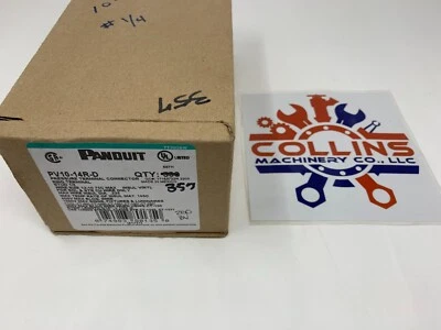 Panduit PV10-14R-D 12-10 AWG Vinyl Ring Terminal 1/4" Stud PKG 357 - Image 1 of 3