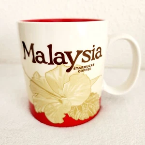 Taza de café Starbucks Malasia Global Icon 2016 roja 16 oz flor de hibisco - Imagen 1 de 10