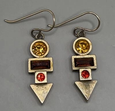 Patricia Locke Women’s Earrings Pierced Gold Plated Swarovski Crystals 1.5” - Image 1 of 4