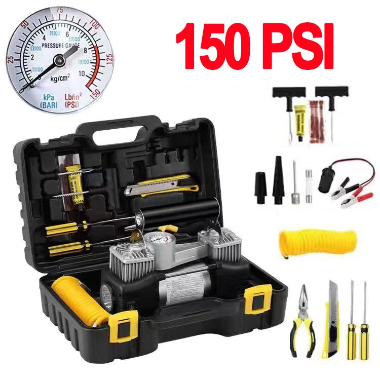 12V 150PSI Car Air Compressor Portable Tyre Deflator Inflator Pump 4WD Car Truck - image 1 of 4