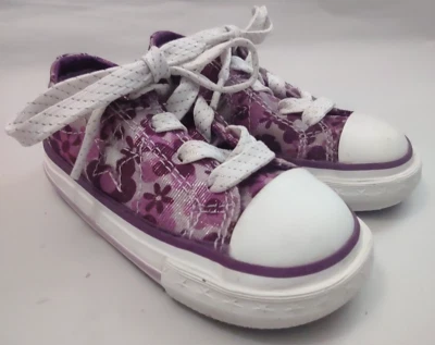 Converse One Star Purple Floral Low Tops Infant/Toddler Size 5 - Image 1 of 4