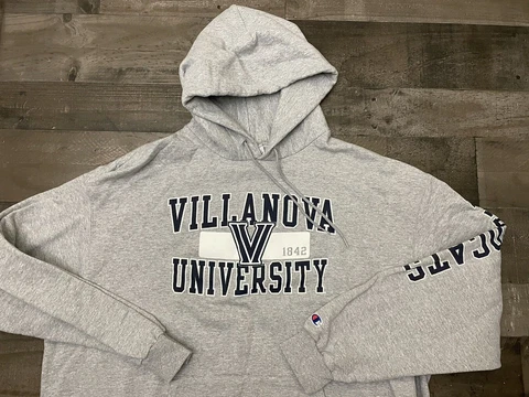 Villanova Wildcats Sweatshirt Mens 3XL Gray Champion University Pullover Hoodie Cover