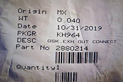 2880214 GENUINE CUMMINS 4 IN PIPE EXHAUST GASKET NEW - Image 1 of 4