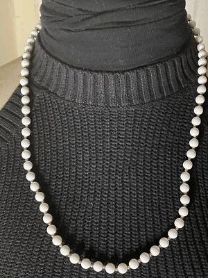Monet White And Gold Beaded Necklace  - Image 1 of 4