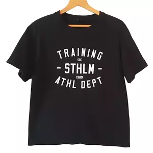 SOC Boys Size L Athletic T-Shirt Black Training Straight Otta Compton Streetwear - Picture 1 of 12