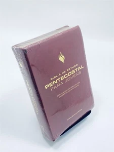 Biblia De Estudo Pentecostal Para Jovens (Spanish, Red) - Faux-leather - Picture 1 of 2