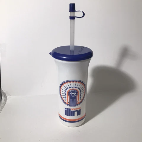llinois University Fighting Illini Chief Illiniwek Vintage 90’s Indian Cup 32oz Cover